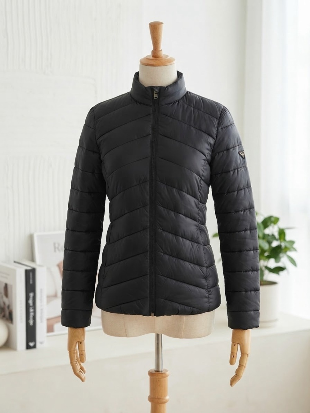 Roxy Black Lightweight Puffer Jacket Zip-Up Quilted Coat XS